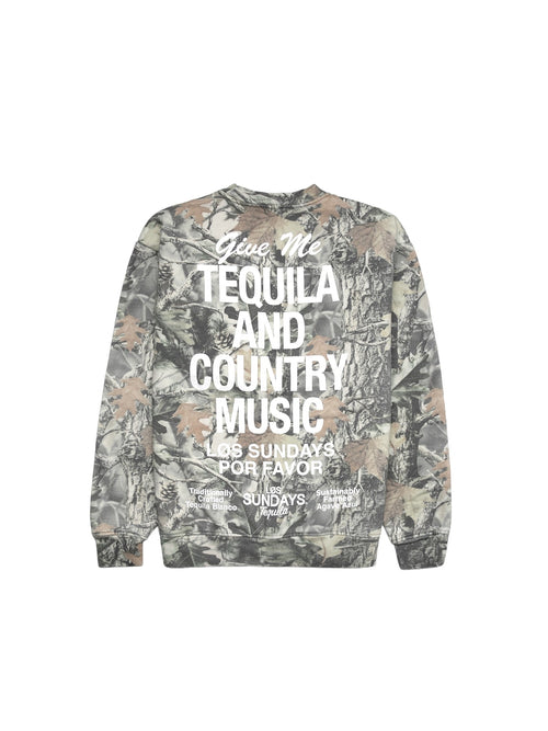The Tequila & Country Music Crewneck - Camo/White